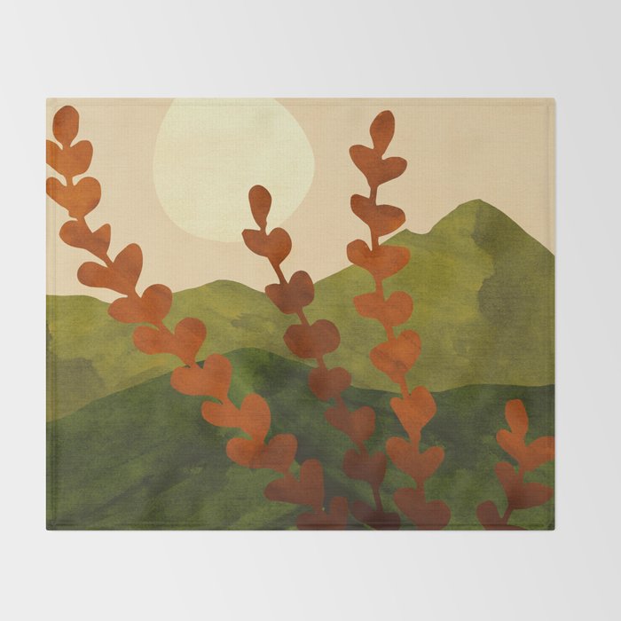 Oahu Morning Impressionist Landscape Painting Throw Blanket Gallery Image 2