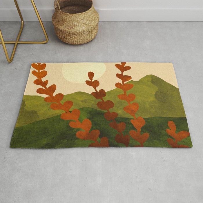Oahu Morning Impressionist Landscape Painting Rug Gallery Image 1