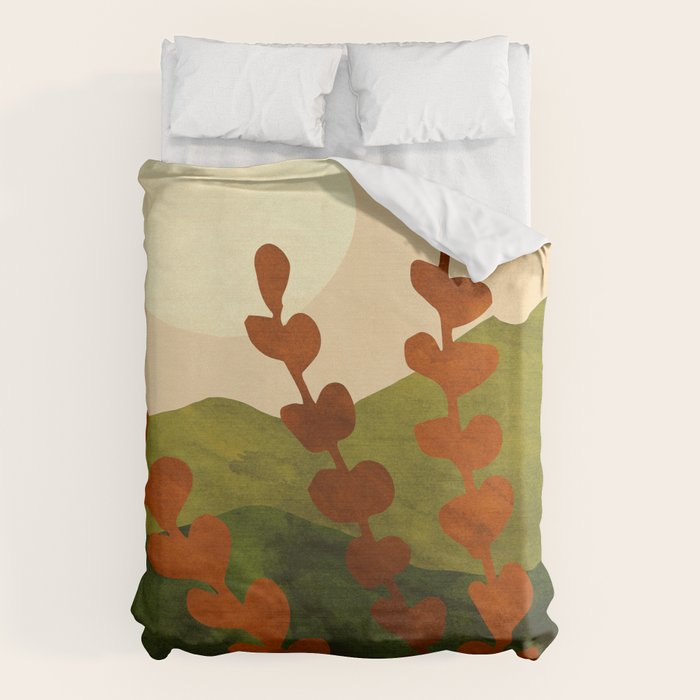 Oahu Morning Impressionist Landscape Painting Duvet Cover Gallery Image 1