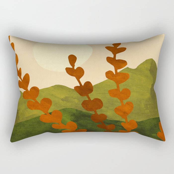 Oahu Morning Impressionist Landscape Painting Rectangular Pillow Gallery Image 1