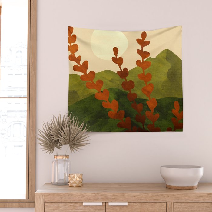 Oahu Morning Impressionist Landscape Painting Wall Tapestry Gallery Image 2