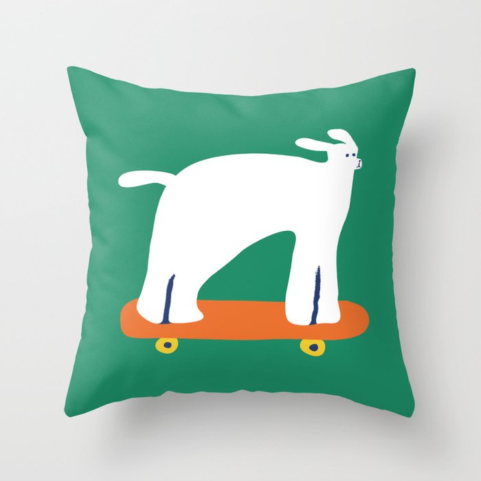 Poodle dog on skateboard Throw Pillow Gallery Image 6