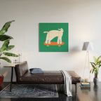 Poodle dog on skateboard Wood Wall Art Gallery Image 2