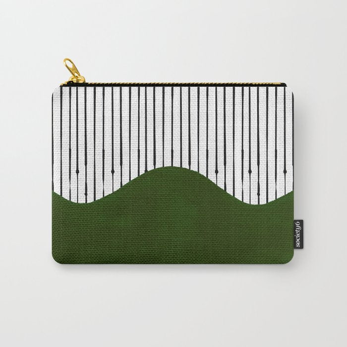 lines and wave (green) Carry All Pouch Gallery Image 1