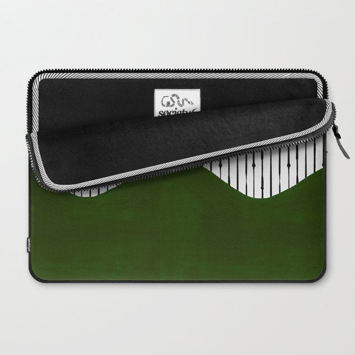 lines and wave (green) Laptop Sleeve Gallery Image 2