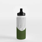 lines and wave (green) Water Bottle Gallery Image 2