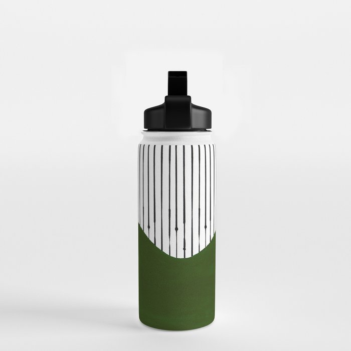 lines and wave (green) Water Bottle Gallery Image 2