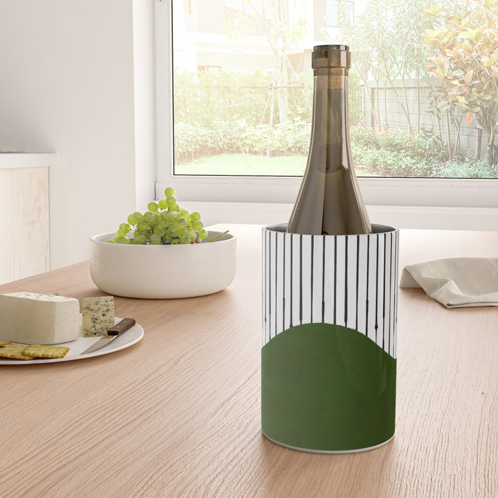 lines and wave (green) Wine Chiller Gallery Image 4
