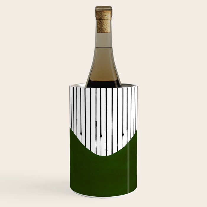 lines and wave (green) Wine Chiller Gallery Image 2