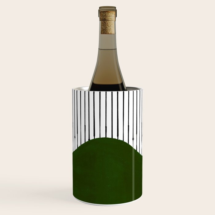 lines and wave (green) Wine Chiller Gallery Image 1
