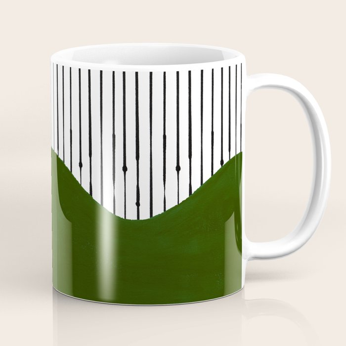 lines and wave (green) Coffee Mug Gallery Image 1
