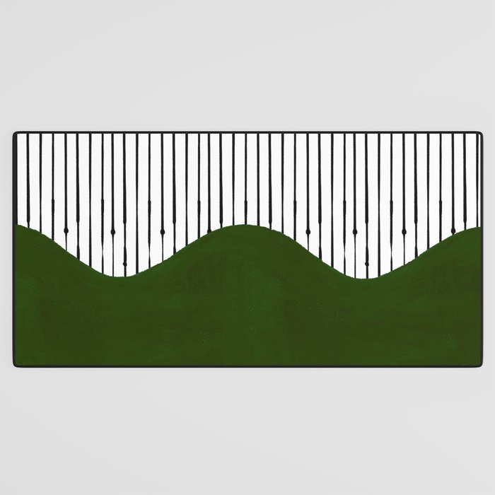 lines and wave (green) Desk Mat Gallery Image 3