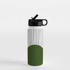 lines and wave (green) Water Bottle Gallery Image 1