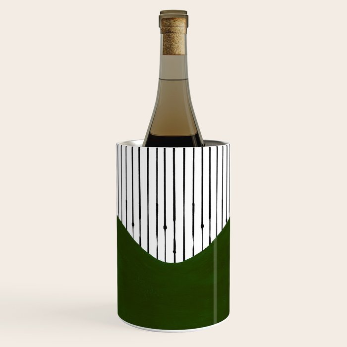 lines and wave (green) Wine Chiller Gallery Image 3