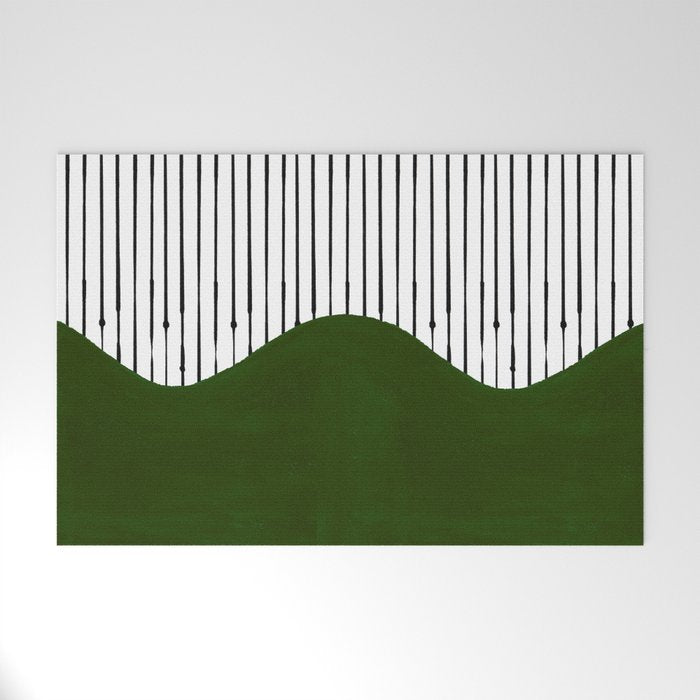 lines and wave (green) Welcome Mat Gallery Image 1