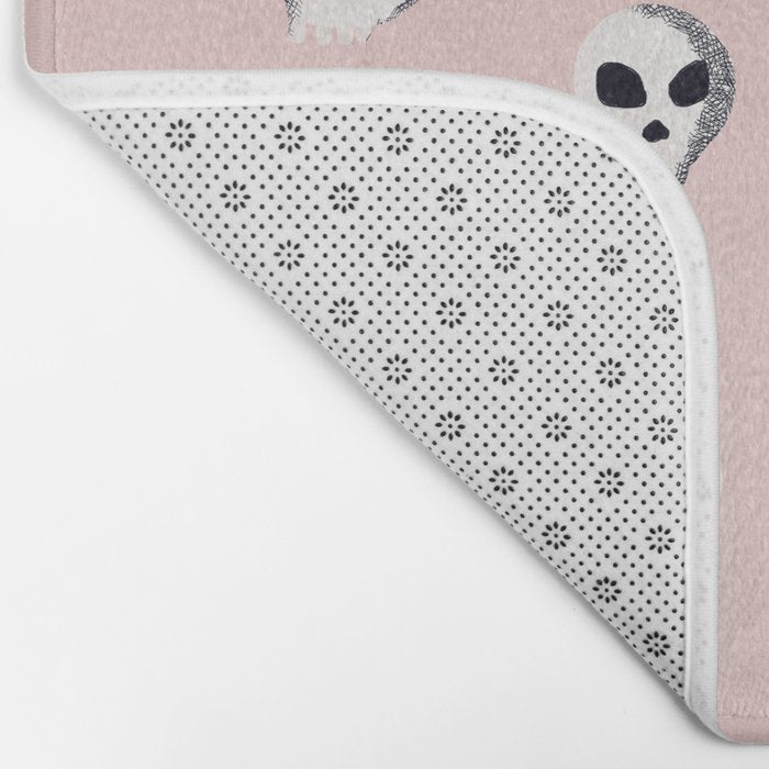 Spooky Skulls - Blush Bath Mat Gallery Image 2