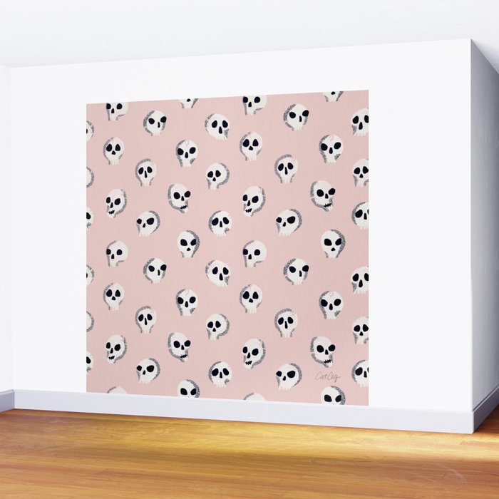 Spooky Skulls - Blush Wall Mural Gallery Image 2