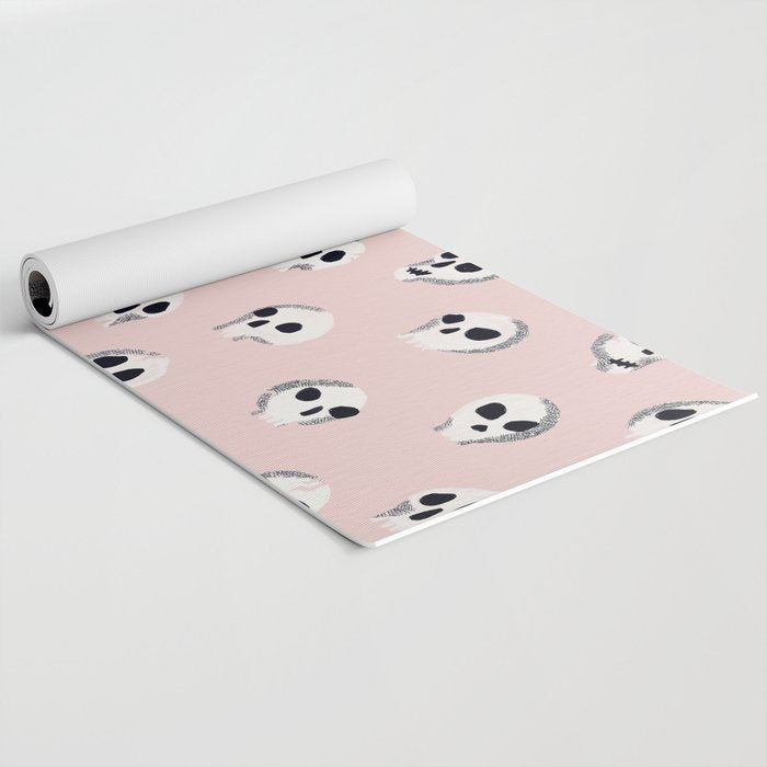Spooky Skulls - Blush Yoga Mat Gallery Image 2