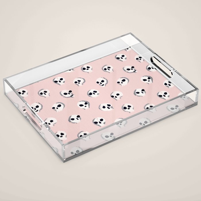 Spooky Skulls - Blush Acrylic Tray Gallery Image 1