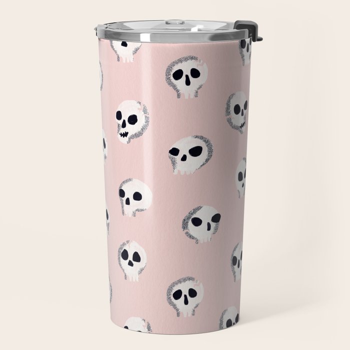 Spooky Skulls - Blush Travel Mug Gallery Image 2