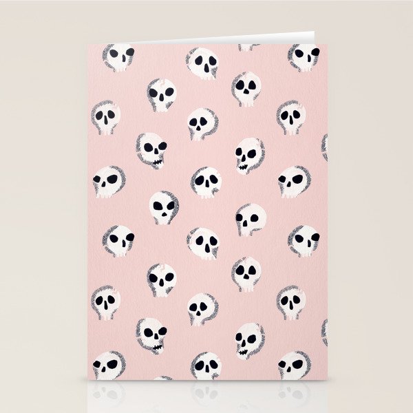 Spooky Skulls - Blush Stationery Card Gallery Image 2
