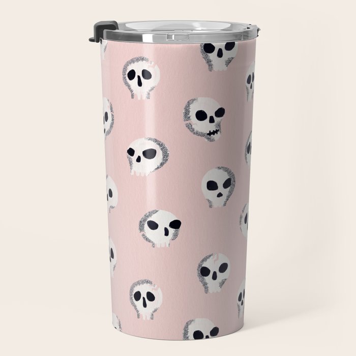 Spooky Skulls - Blush Travel Mug Gallery Image 3