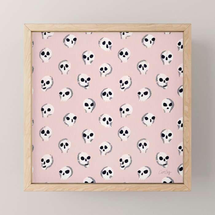Spooky Skulls - Blush Mini Art Print Gallery Image 1