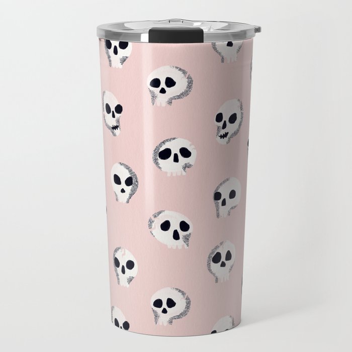 Spooky Skulls - Blush Travel Mug Gallery Image 1