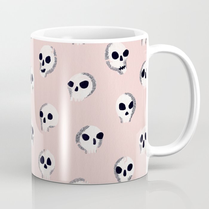 Spooky Skulls - Blush Coffee Mug Gallery Image 1
