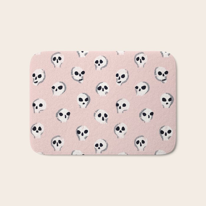 Spooky Skulls - Blush Bath Mat Gallery Image 1