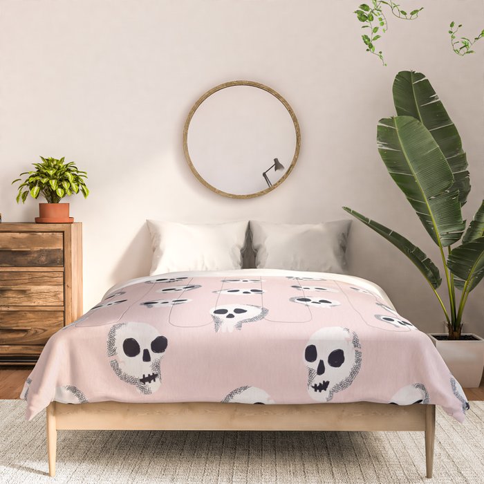 Spooky Skulls - Blush Comforter Gallery Image 3