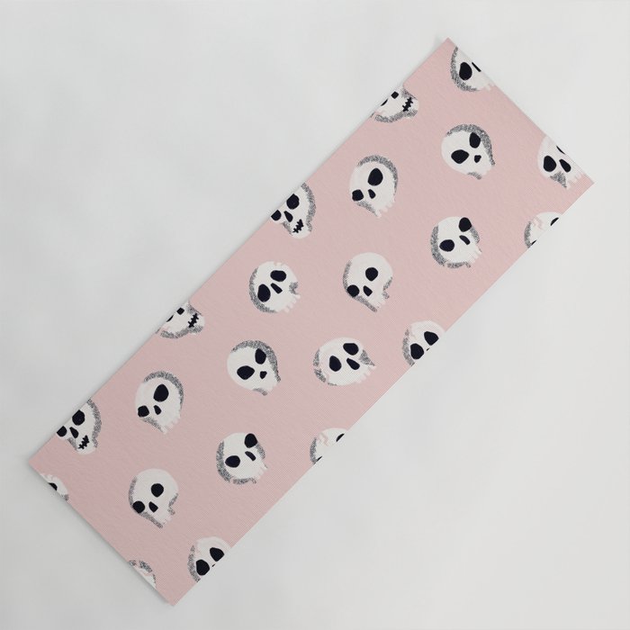 Spooky Skulls - Blush Yoga Mat Gallery Image 1