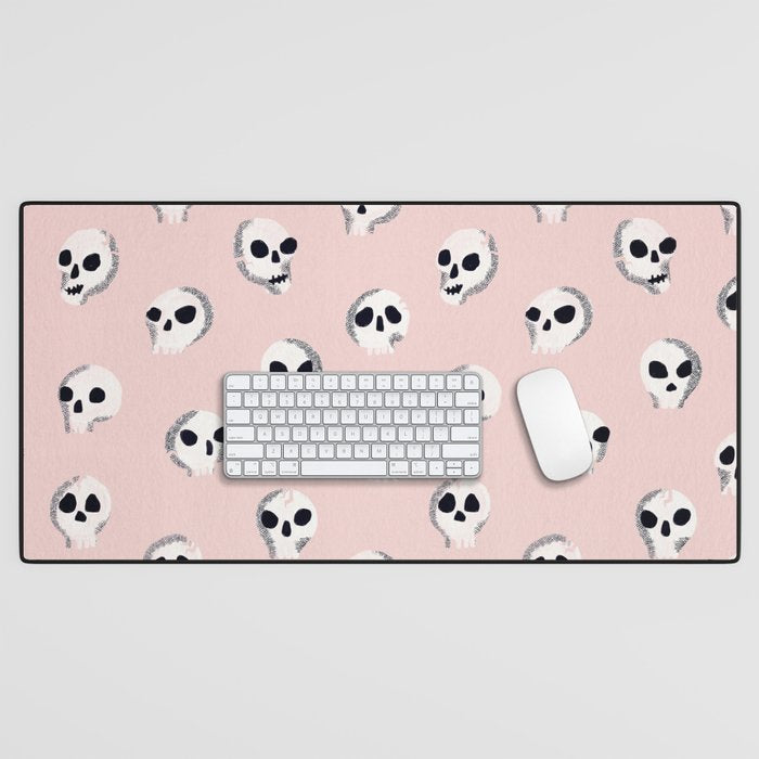 Spooky Skulls - Blush Desk Mat Gallery Image 1