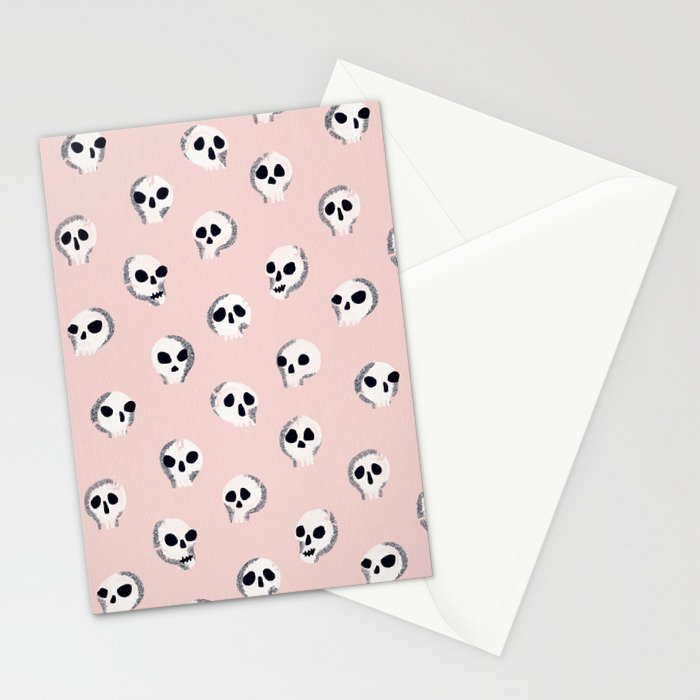 Spooky Skulls - Blush Stationery Card Gallery Image 2