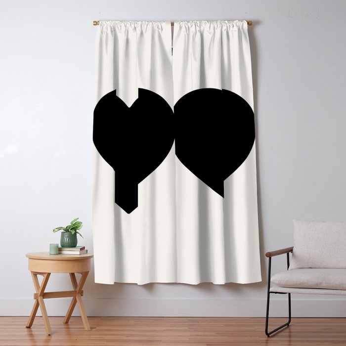 Black Heart Window Curtain Gallery Image 1