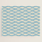 Coastal Fish Mid Century Minimalist Pattern in Blue Jigsaw Puzzle Gallery Image 1