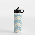 Coastal Fish Mid Century Minimalist Pattern in Blue Water Bottle Gallery Image 1