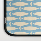 Coastal Fish Mid Century Minimalist Pattern in Blue Laptop Sleeve Gallery Image 3
