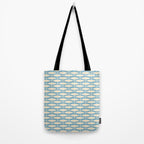 Coastal Fish Mid Century Minimalist Pattern in Blue Tote Bag Gallery Image 2