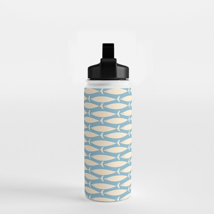 Coastal Fish Mid Century Minimalist Pattern in Blue Water Bottle Gallery Image 2