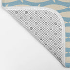 Coastal Fish Mid Century Minimalist Pattern in Blue Bath Mat Gallery Image 2