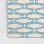 Coastal Fish Mid Century Minimalist Pattern in Blue Poster Gallery Image 3