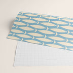 Coastal Fish Mid Century Minimalist Pattern in Blue Wrapping Paper Gallery Image 2