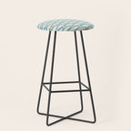 Coastal Fish Mid Century Minimalist Pattern in Blue Stool Gallery Image 1
