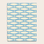 Coastal Fish Mid Century Minimalist Pattern in Blue Notebook Gallery Image 4
