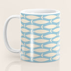 Coastal Fish Mid Century Minimalist Pattern in Blue Coffee Mug Gallery Image 3