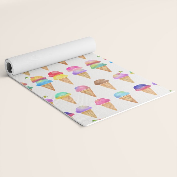 Summer Ice Cream Cones Yoga Mat Gallery Image 2