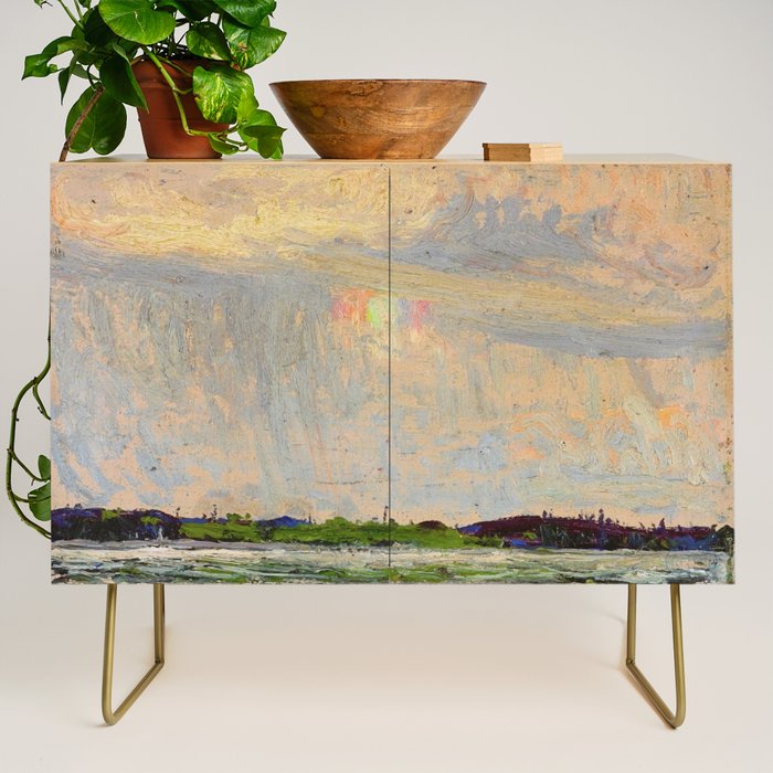 Tom Thomson Misty Sky c. 1913-1914 Canadian Landscape Artist Credenza Gallery Image 1