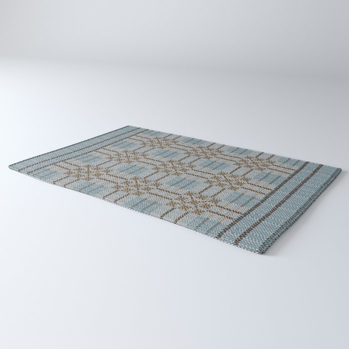 Overshot Floral Blue Rug Gallery Image 3