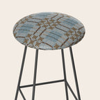 Overshot Floral Blue Stool Gallery Image 2